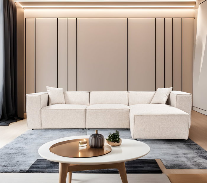 Atelier Del Sofa Lora Sofá Esquinero Marrón Claro